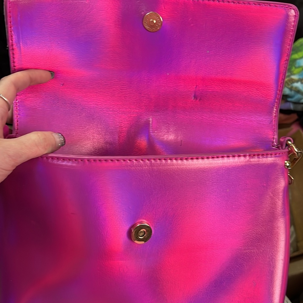 Holographic Pink Clutch Bag